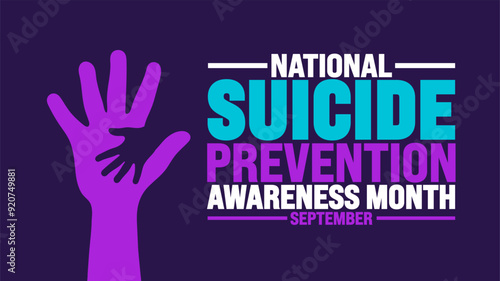 National Suicide Prevention Awareness Month background or banner template observed every year in September. Template for background, banner, card, poster, placard, design template with unique shapes.
