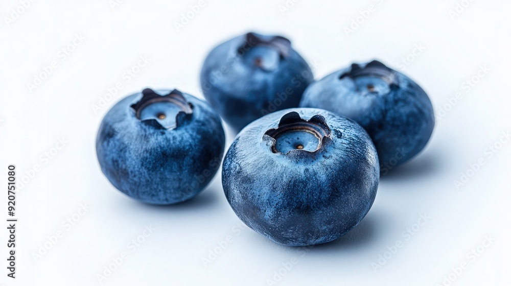 Succulent ripe blueberry in a full-body shot on a clean white background Succulent ripe blueberry in a full-body shot on a clean white background