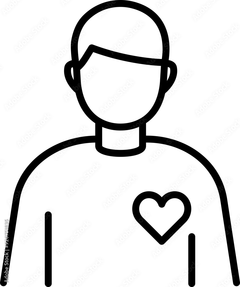 Volunteer icon. Linear symbol. Volunteer icon. Linear symbol.