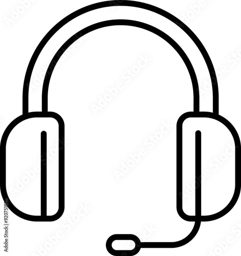 Headset device icon. Linear symbol.