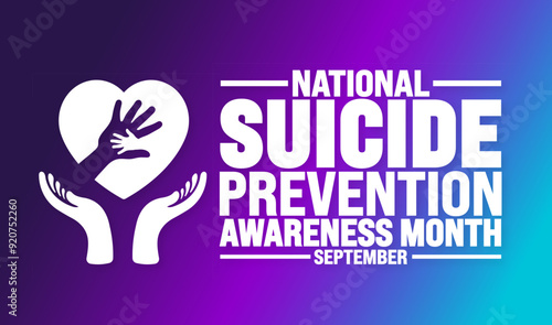 National Suicide Prevention Awareness Month background or banner template observed every year in September. Template for background, banner, card, poster, placard, design template with unique shapes.