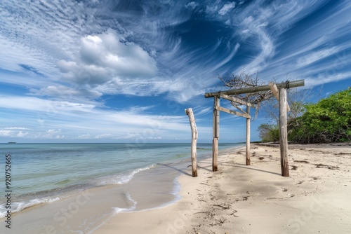 Redcliffe - Jetty on Moreton Bay. Beautiful simple AI generated image in 4K, unique.