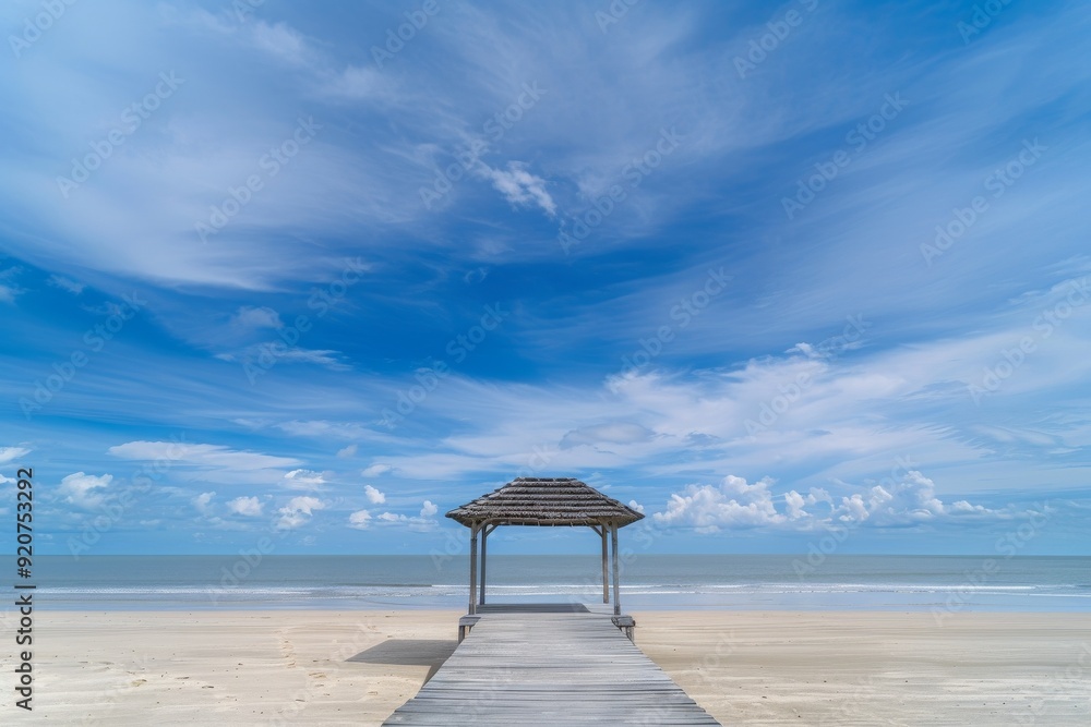 Cabines de bain multicolores alignées sur la plage déserte de Berck-plage au petit matin. Beautiful simple AI generated image in 4K, unique. Cabines de bain multicolores alignées sur la plage déserte de Berck-plage au petit matin. Beautiful simple AI generated image in 4K, unique.