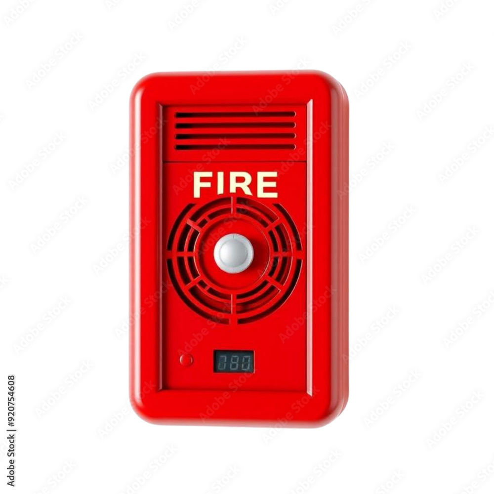 Fototapeta premium Fire alarm on Isolated transparent background png. generated with AI