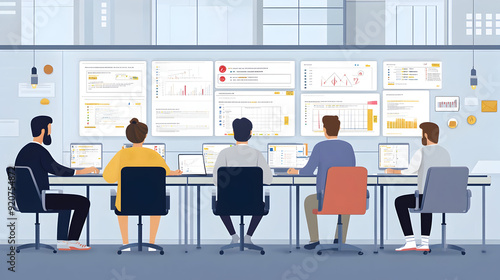 IT Project Management and Agile Methodologies - A visual representation of agile project management in IT, with sprints, backlogs, and collaborative teamwork