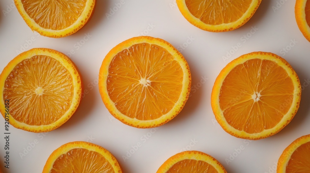 Vibrant close-up of fresh sliced orange on a crisp white background - juicy and refreshing. Vibrant close-up of fresh sliced orange on a crisp white background - juicy and refreshing.
