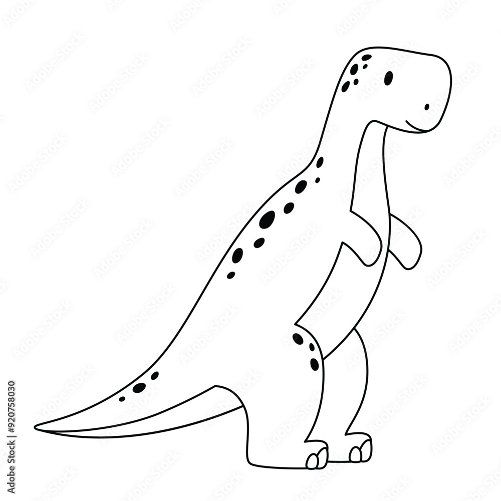 Vector isolated dinosaur. Line art illustration Vector isolated dinosaur. Line art illustration
