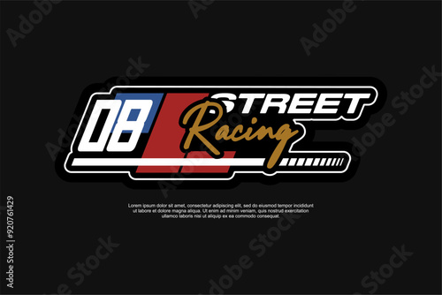 Vector Racing decal For motorcycle and cars Tshirt apparel, ready for printing photo