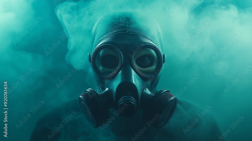 A mysterious figure wearing a gas mask surrounded by eerie smoke, evoking a sense of suspense and intrigue. A mysterious figure wearing a gas mask surrounded by eerie smoke, evoking a sense of suspense and intrigue.
