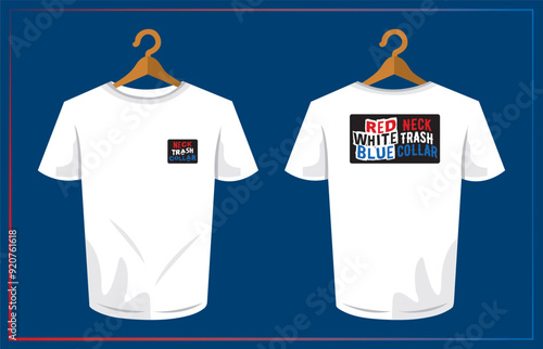 Unique ‘Red Neck White Trash Blue Collar’ Graphic Tee - Perfect for Casual Wear