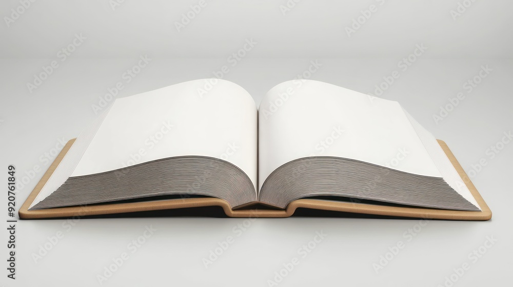 Open Book with Blank Pages and Brown Cover Open Book with Blank Pages and Brown Cover