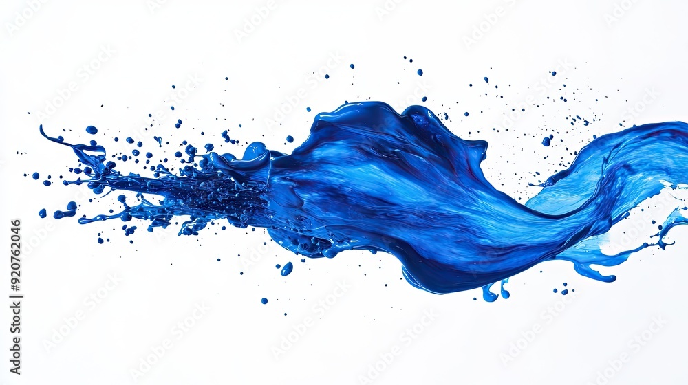 A dynamic and colorful blue paint splash on a clean white background, creating an abstract and artistic visual with strong contrast. A dynamic and colorful blue paint splash on a clean white background, creating an abstract and artistic visual with strong contrast.