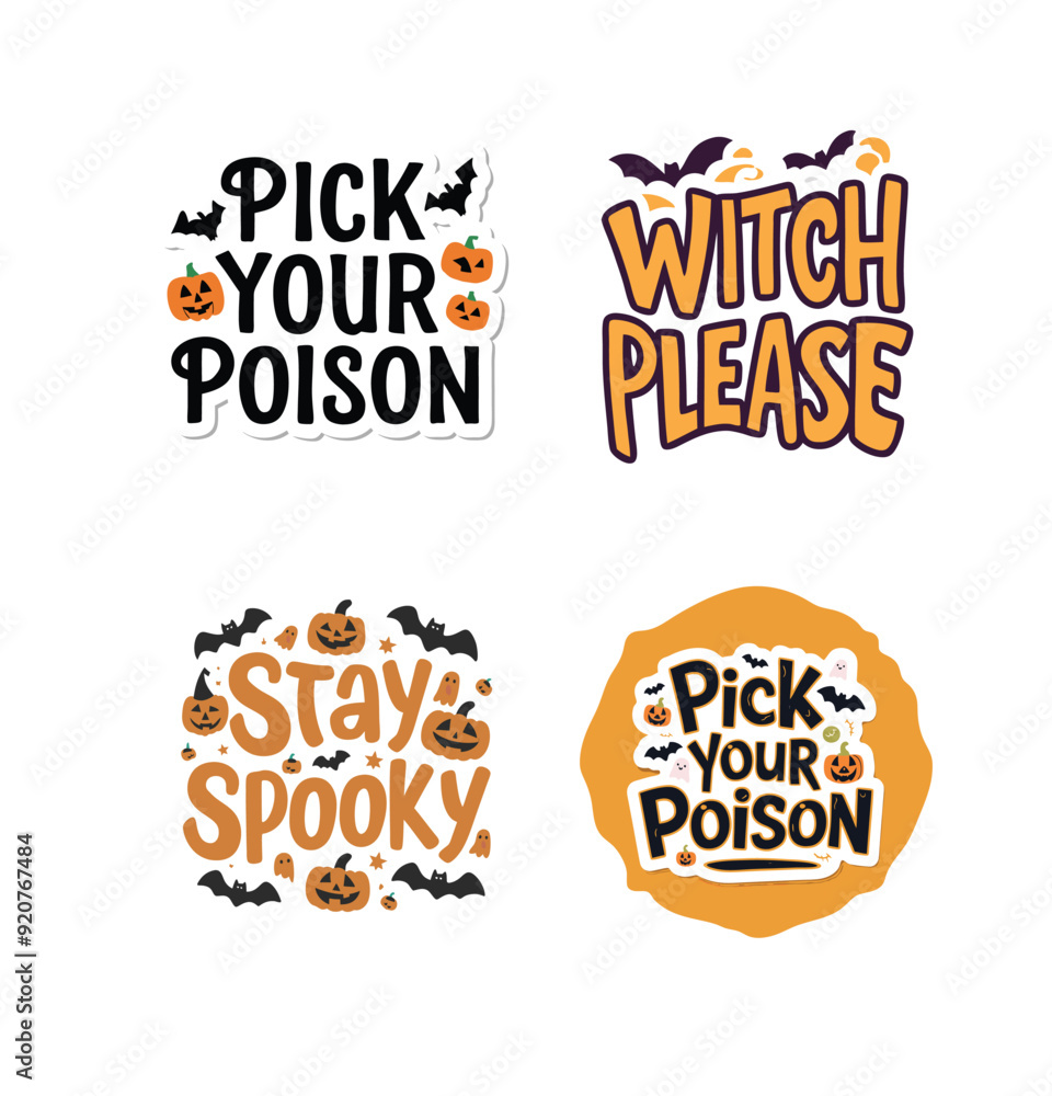 Fototapeta premium Halloween Printable SVG Design illustration set