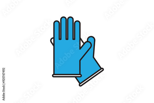 A pair of blue gloves