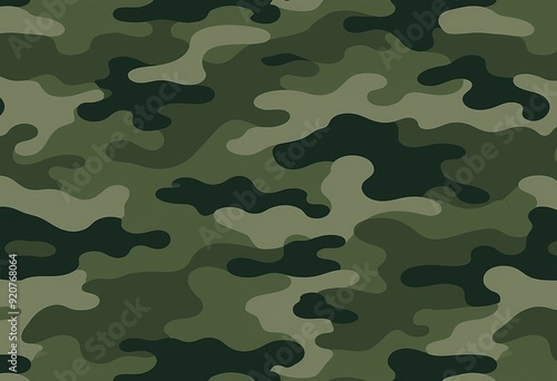 Vector Camouflage Pattern: Editable Green Camo Design for Military, Fashion, and Industrial Applications 