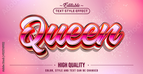 Editable text style effect - Queen text style theme.