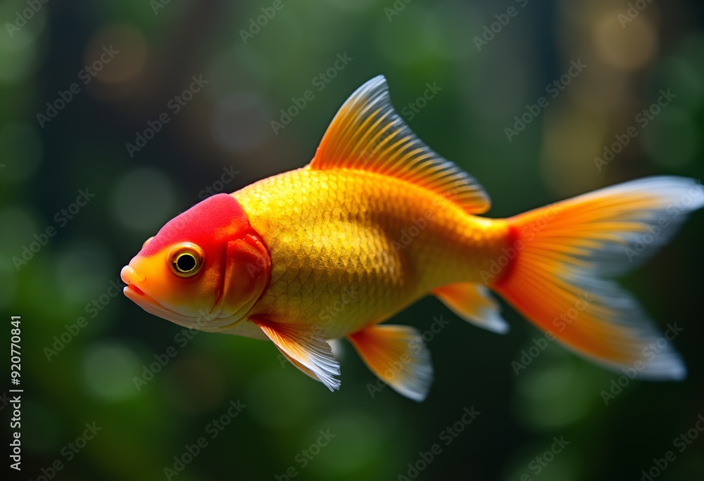 Close-up of Vibrant Goldfish Swimming Gracefully in a Glass Aquarium, Captivating Aquatic Life Photography Close-up of Vibrant Goldfish Swimming Gracefully in a Glass Aquarium, Captivating Aquatic Life Photography