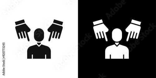 accusation guilty icon logo set vector