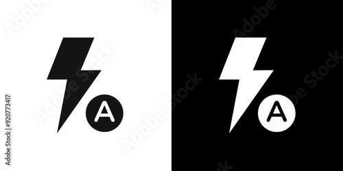 auto flash icon logo set vector