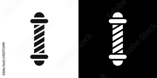 barber pole icon logo set vector