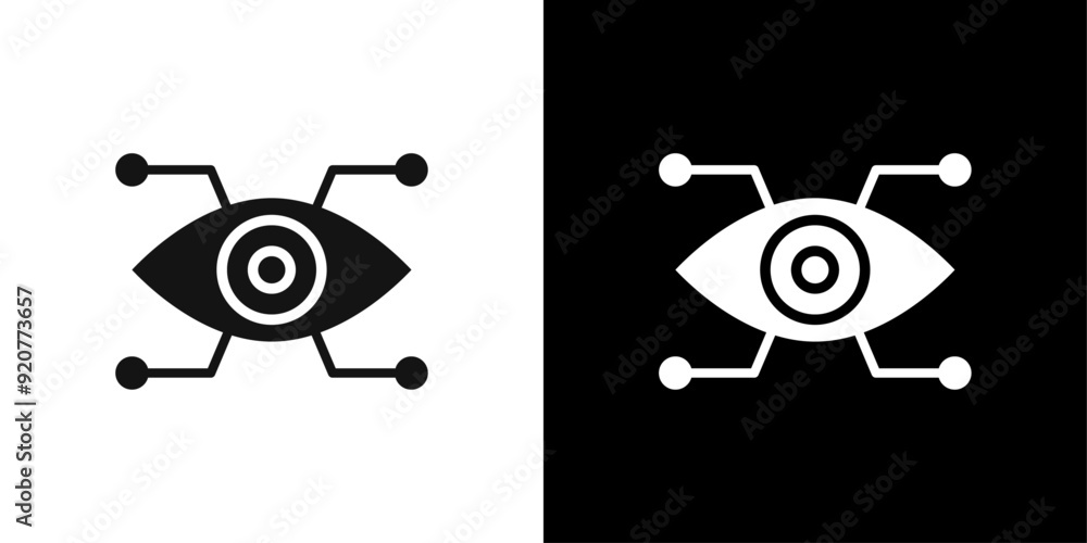 Bionic eye icon logo set vector Bionic eye icon logo set vector