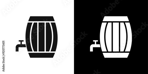 Barrel of beer icon logo set vector