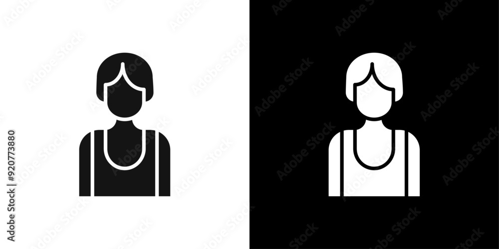 Boxer Woman Icon logo set vector Boxer Woman Icon logo set vector