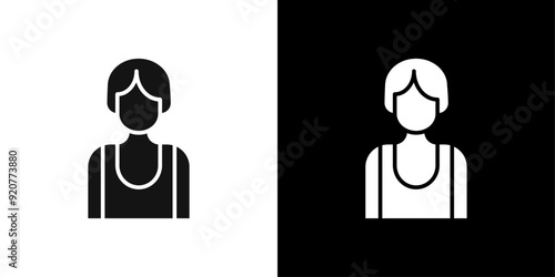 Boxer Woman Icon logo set vector