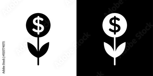 Business Investments growth Icon logo set vector