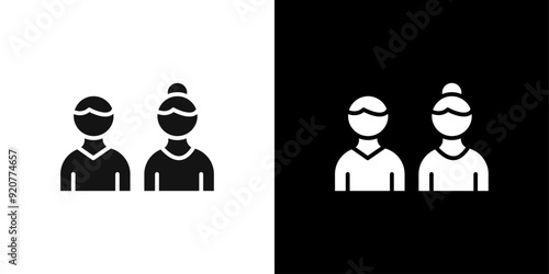 Child custody icon logo set vector