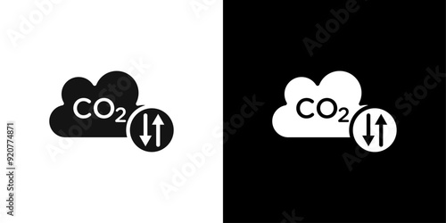 co2 gas carbon dioxide icon logo set vector