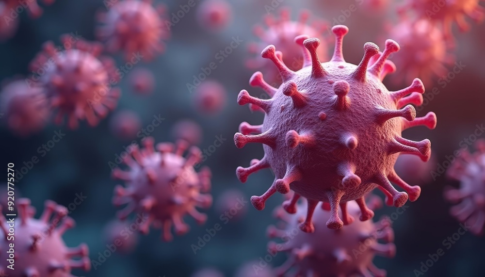 Viral outbreak A closeup view of a virus particle Viral outbreak A closeup view of a virus particle