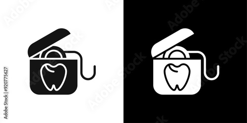 Dental floss icon logo set vector
