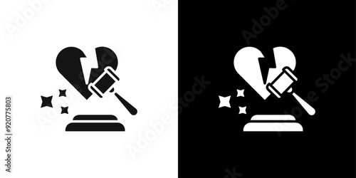 Divorce icon (2) logo set vector