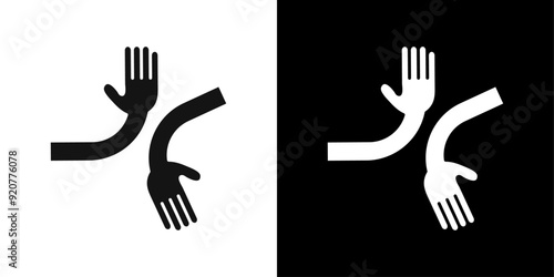 elbow greeting icon logo set vector