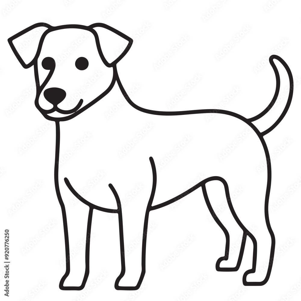 Vector black and white illustration of a sitting dog isolated on a white background. Vector black and white illustration of a sitting dog isolated on a white background.