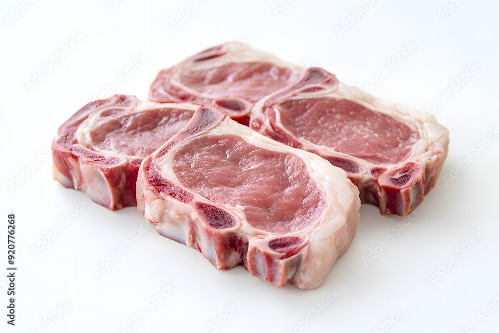 Raw Lamb Chops on White Background. Raw Lamb Chops on White Background.