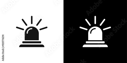emergency fire siren icon logo set vector