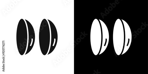 Eye Contact lens icon logo set vector