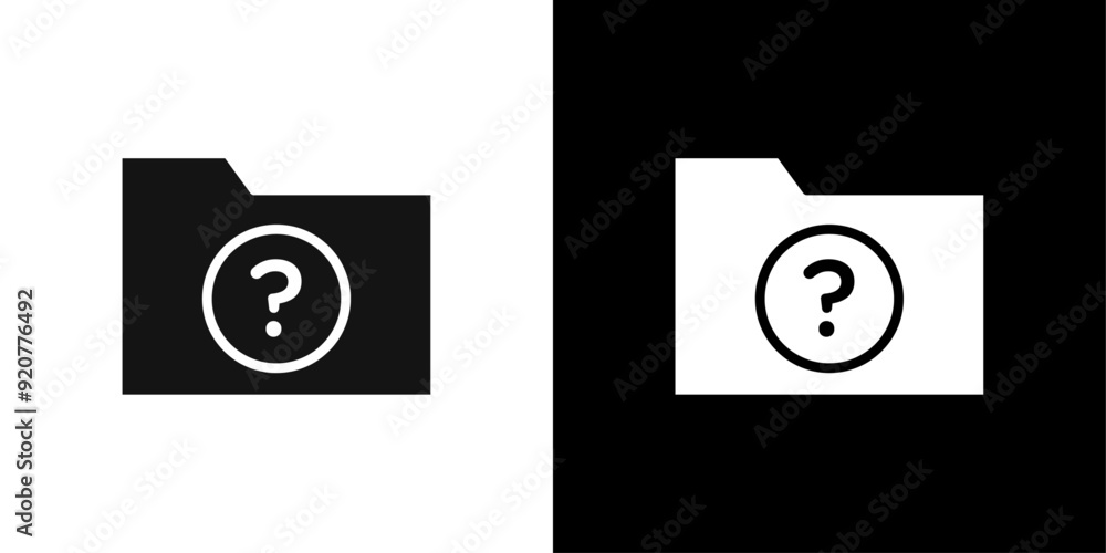 Folder with questionmark icon logo set vector Folder with questionmark icon logo set vector