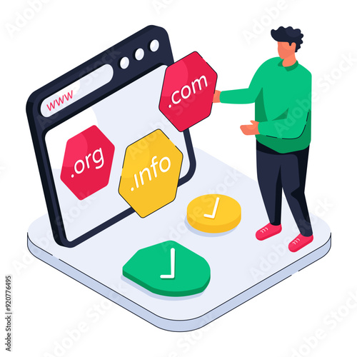 An illustration design of web domains 


