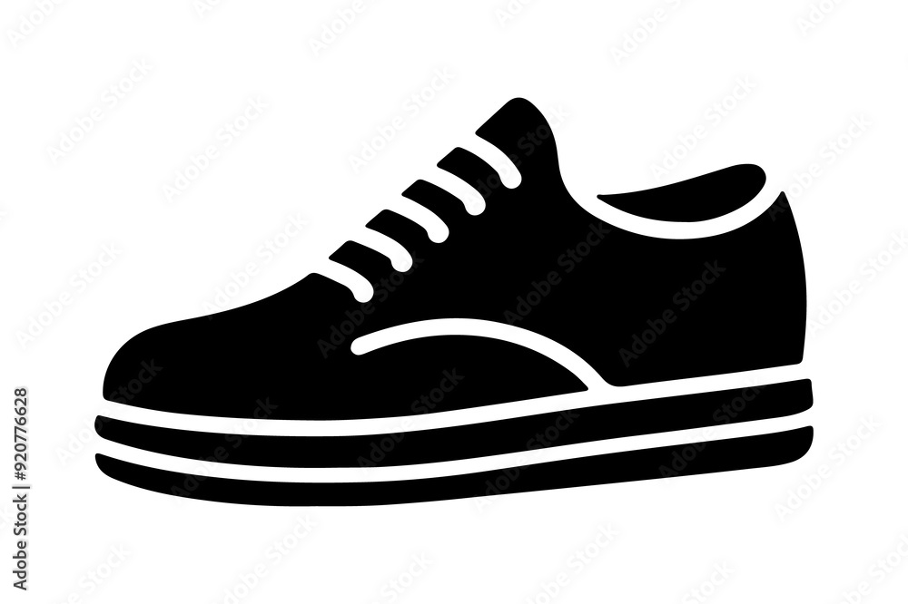 shoe icon silhouette vector illustration isolated on transparent background- Generative AI shoe icon silhouette vector illustration isolated on transparent background- Generative AI