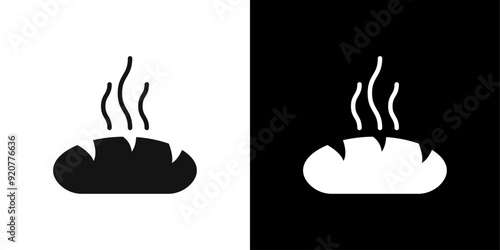 fresh bread icon logo set vector