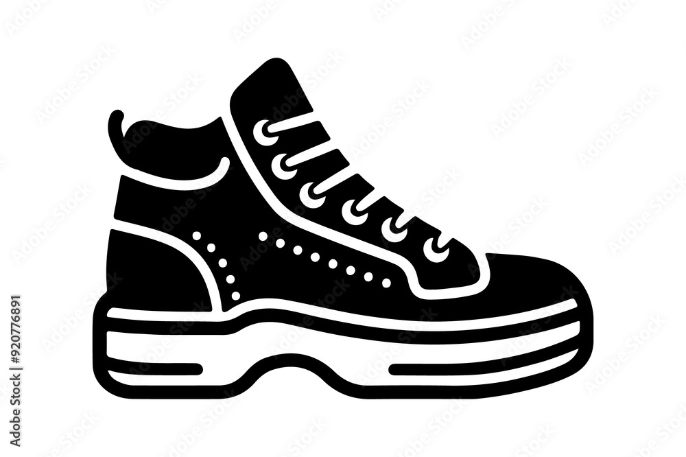 shoe icon silhouette vector illustration isolated on transparent background- Generative AI shoe icon silhouette vector illustration isolated on transparent background- Generative AI