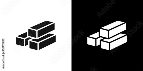 gold bars icon logo set vector photo