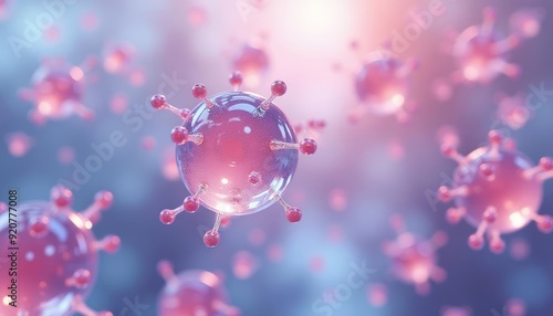  Viral particles in a digital illustration photo