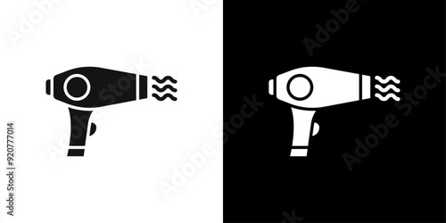 Hairdryer icon logo set vector