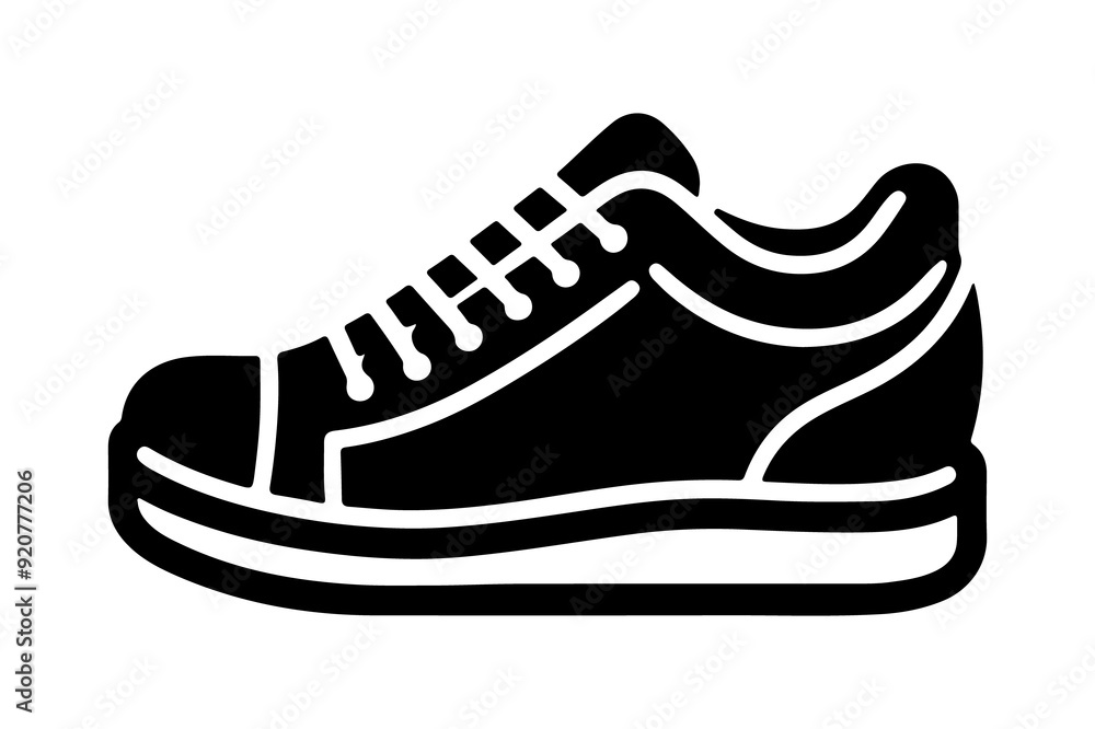 shoe icon silhouette vector illustration isolated on transparent background- Generative AI shoe icon silhouette vector illustration isolated on transparent background- Generative AI