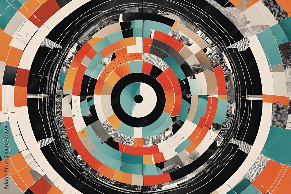 A high-contrast art collage illustrating brand positioning strategies with a circular target at the center, symbolizing strategic focus and market segmentation A high-contrast art collage illustrating brand positioning strategies with a circular target at the center, symbolizing strategic focus and market segmentation