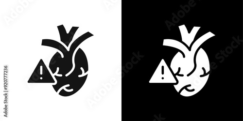 Heart risk icon logo set vector